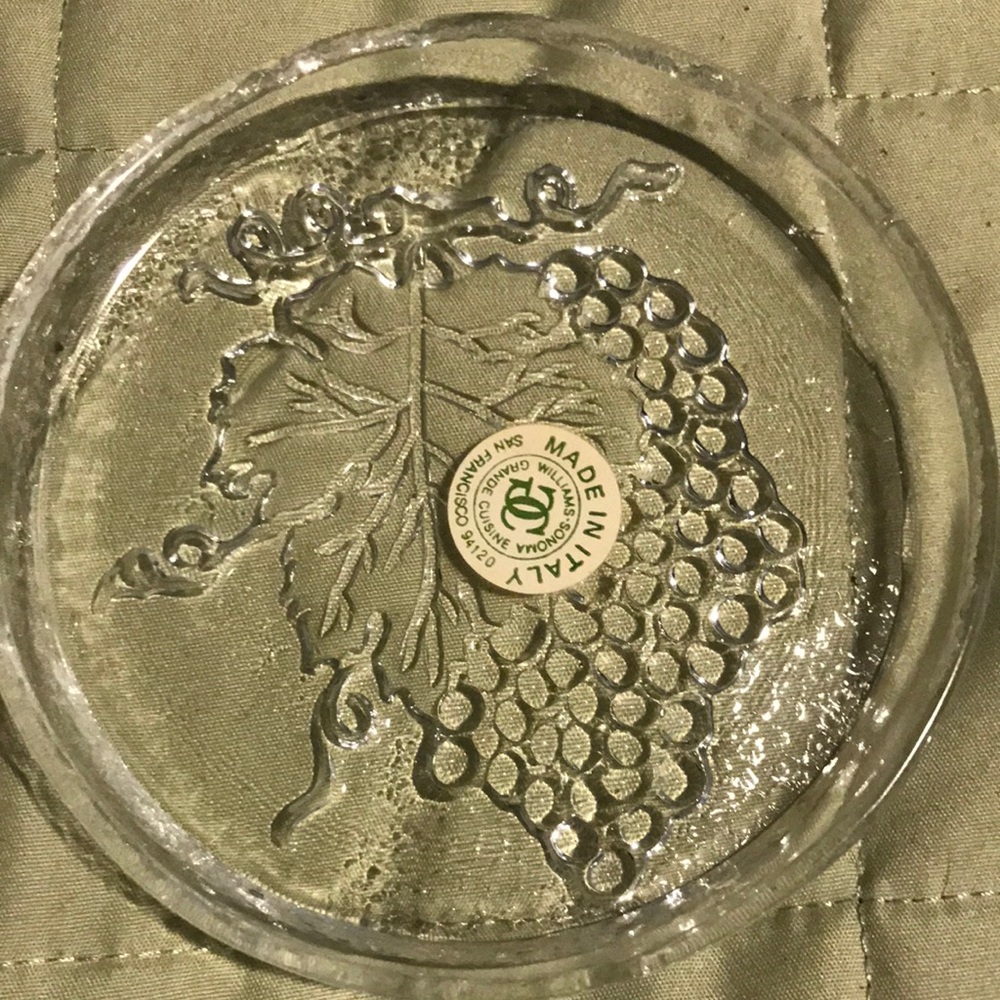 Williams Sonoma Glass Wine Coasters Set of 2 - Picture 2 of 5